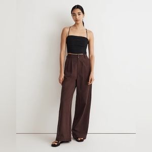 Madewell Harlow wide-leg pants, NG521, Chocolate Raisin, size 2 NWT